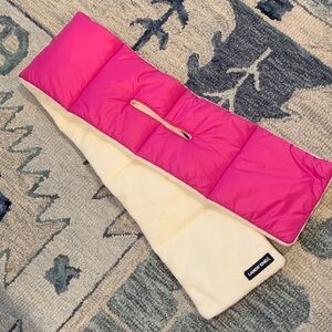 Lands' End Pink and Cream Puffy Scarf